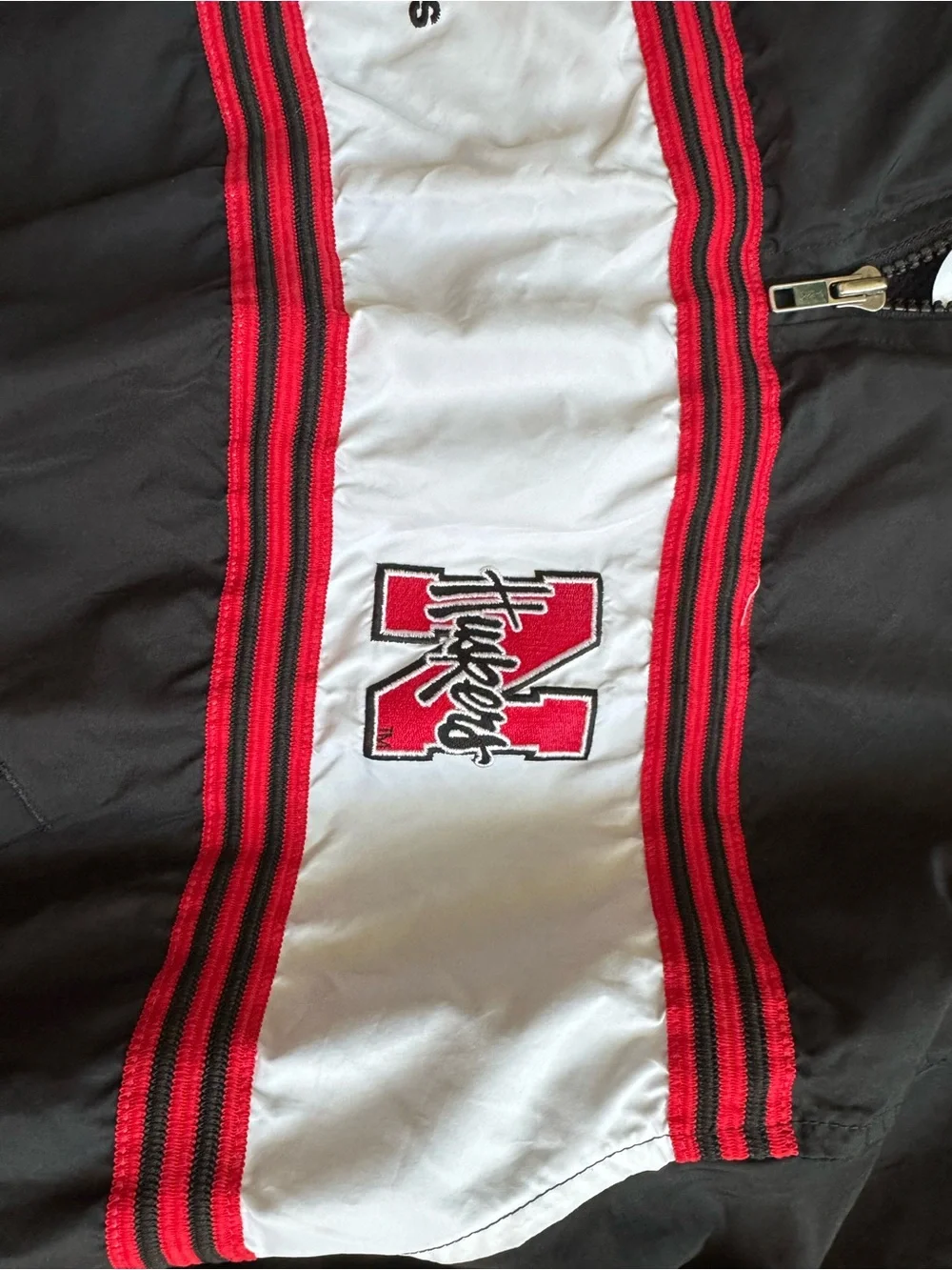 Vtg Adidas Nebraska Huskers Quarter Zip Pullover Jacket Windbreaker Team Medium